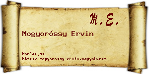 Mogyoróssy Ervin névjegykártya