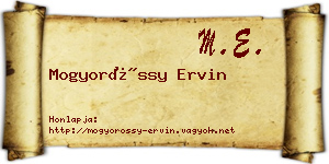Mogyoróssy Ervin névjegykártya