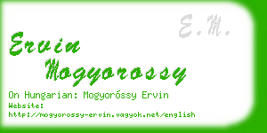 ervin mogyorossy business card
